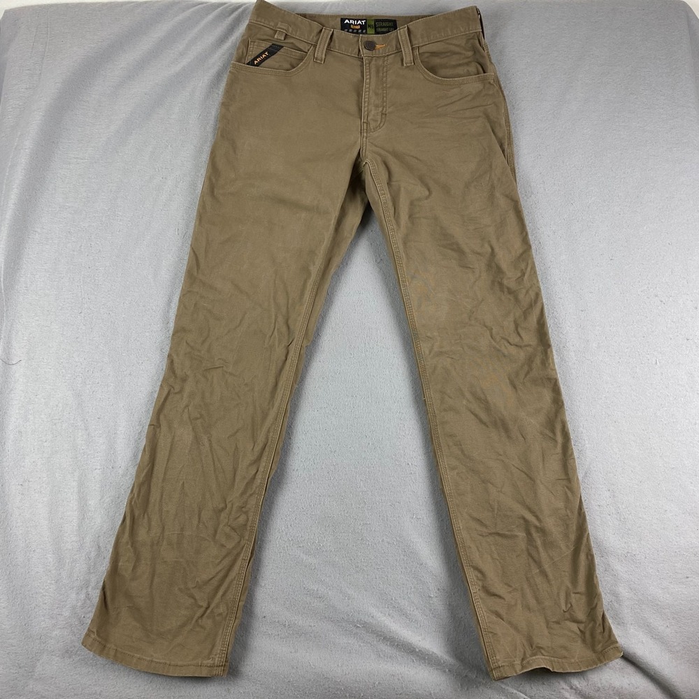 Ariat Rebar M5 Straight Leg Pants Mens 30x33 Tan Brown Durable Work Casual